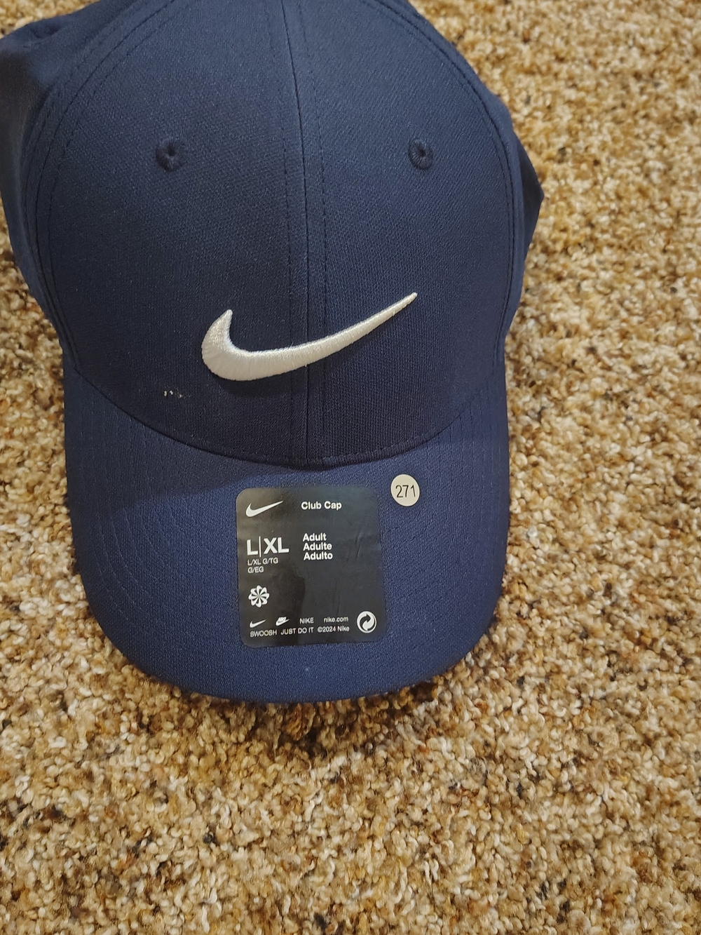 Nike Navy Baseball Cap with White Swoosh
